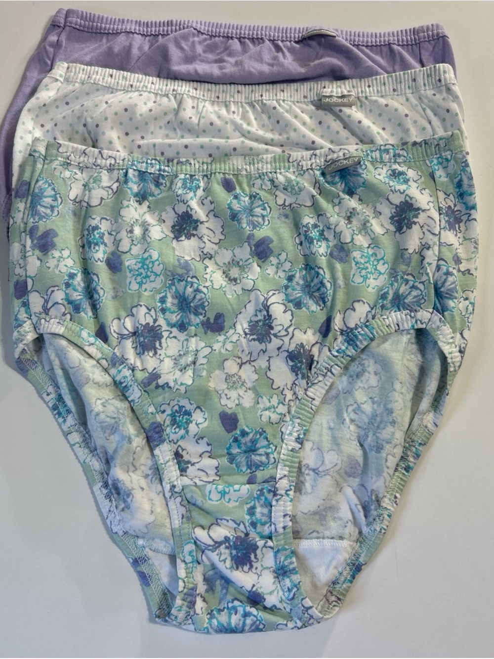 Jockey Briefs Floral & Pastel Cotton Elance Size 7 Lot Of 3 New With Out Tags